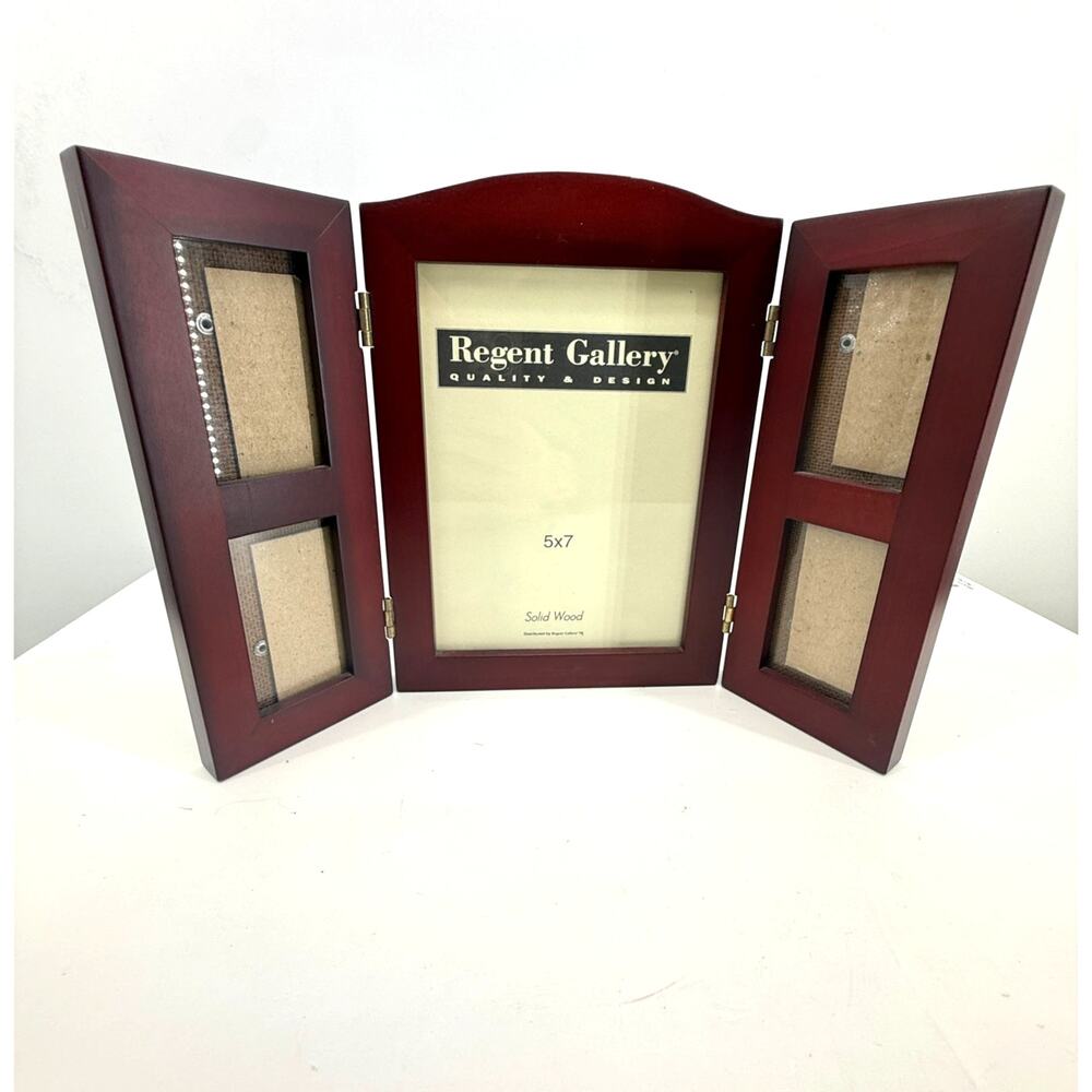 Vintage Fetco Solid Wood Hinged Collage Picture Frame 5x7 2x4 Mahogany Thailand